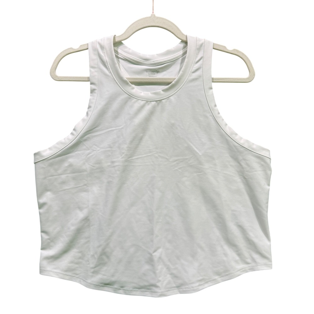 NWT Old Navy Active PowerSoft Racerback White Tank Women's XL Athletic Cropped